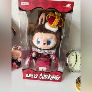 NIB POP MART Labubu The Monsters Let’s Checkmate Vinyl Plush Doll King 14.5”